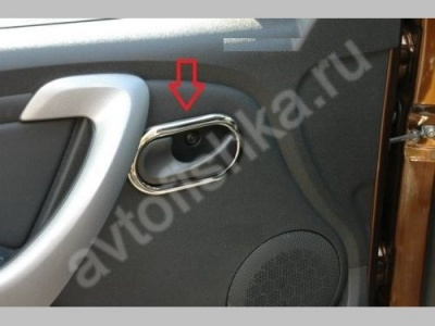 Renault Duster (2010-) накладка под ручку внутри двери из нержавеющей стали, 4 шт.