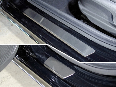Hyundai Solaris (17–) Накладки на пороги (лист шлифованный) 4 шт, седан